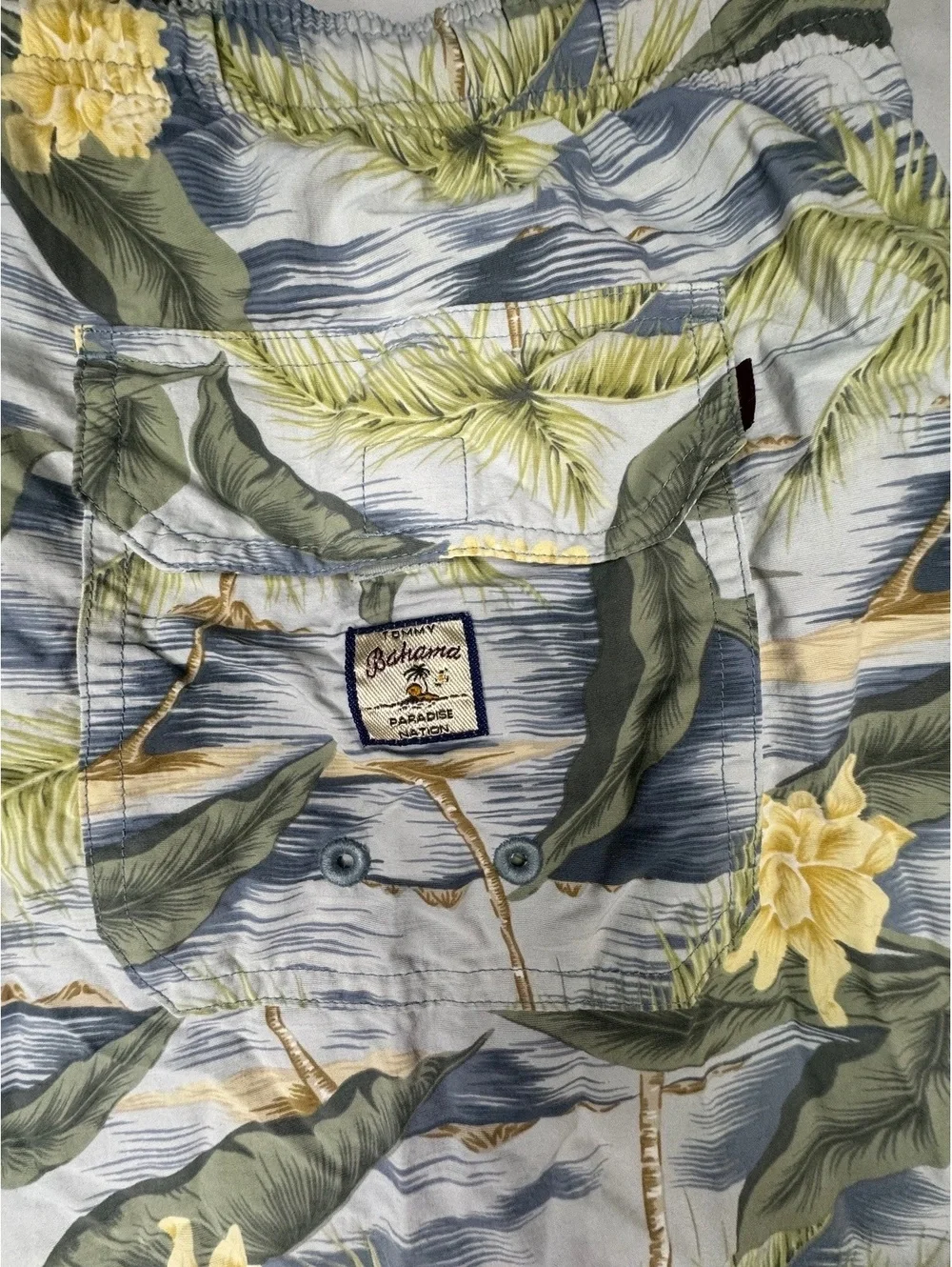 Vintage Tommy Bahama Relax Swim Trunks Mens L Tropical Hawaiian Floral Palm